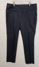 Talbots Straight Leg Side Zip w Front Zip Pockets Blue Dress Pants Womens 12