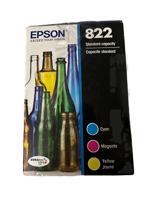 NEW Epson 822 Color Cyan Magenta Yellow Ink Cartridge Genuine OEM Original 2026