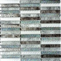 Mosaikfliese Transluzent StäBchen Glasmosaik Crystal Day Silber Mos87-Stds_F |