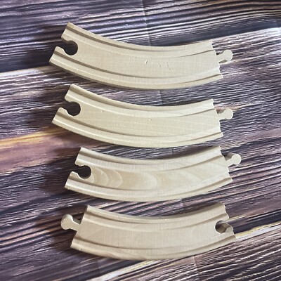 4 Pieces Curved Track Melissa & Doug Wooden Train Track