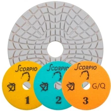 THREE STEP POLISHING PADS FOR GRANTE AND QUARTZ