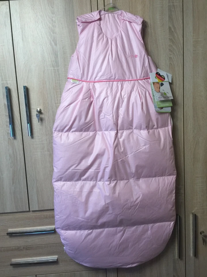 Odenwälder Baby nest Daunen Schlafsack 130 NEU Daunenschlafsack rosa
