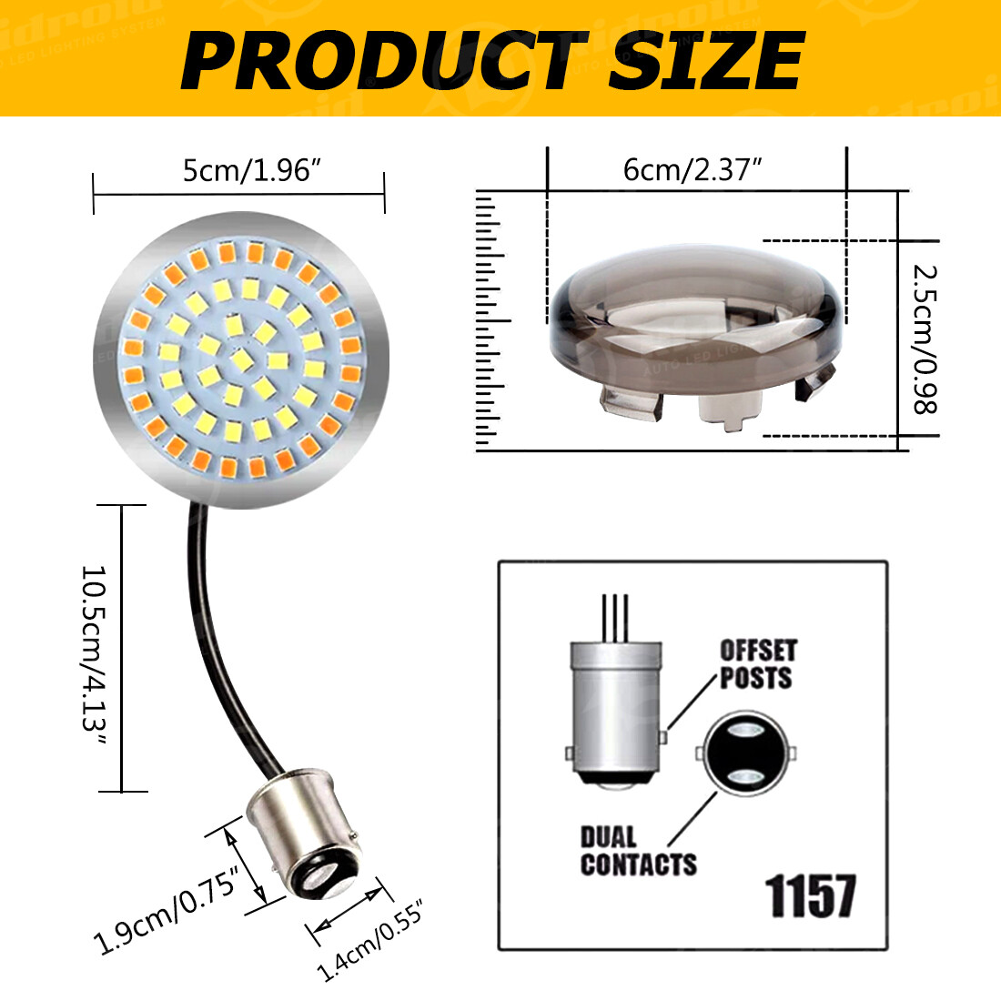 Motorcycle 1157 Front Rear LED Bullet Turn Signal Light Smoke Lens for Harley