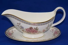 Royal Doulton Canton Gravy Boat or Sauce Bowl with Underplate, 9" (BOX C-B)