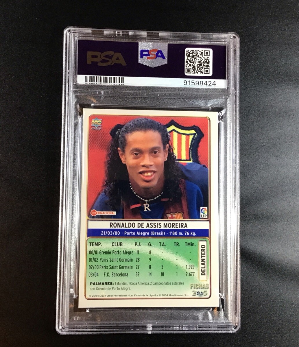 RONALDINHO 2004 Mundicromo Liga “ SILVER FOIL INSERT “ #48 PSA 6