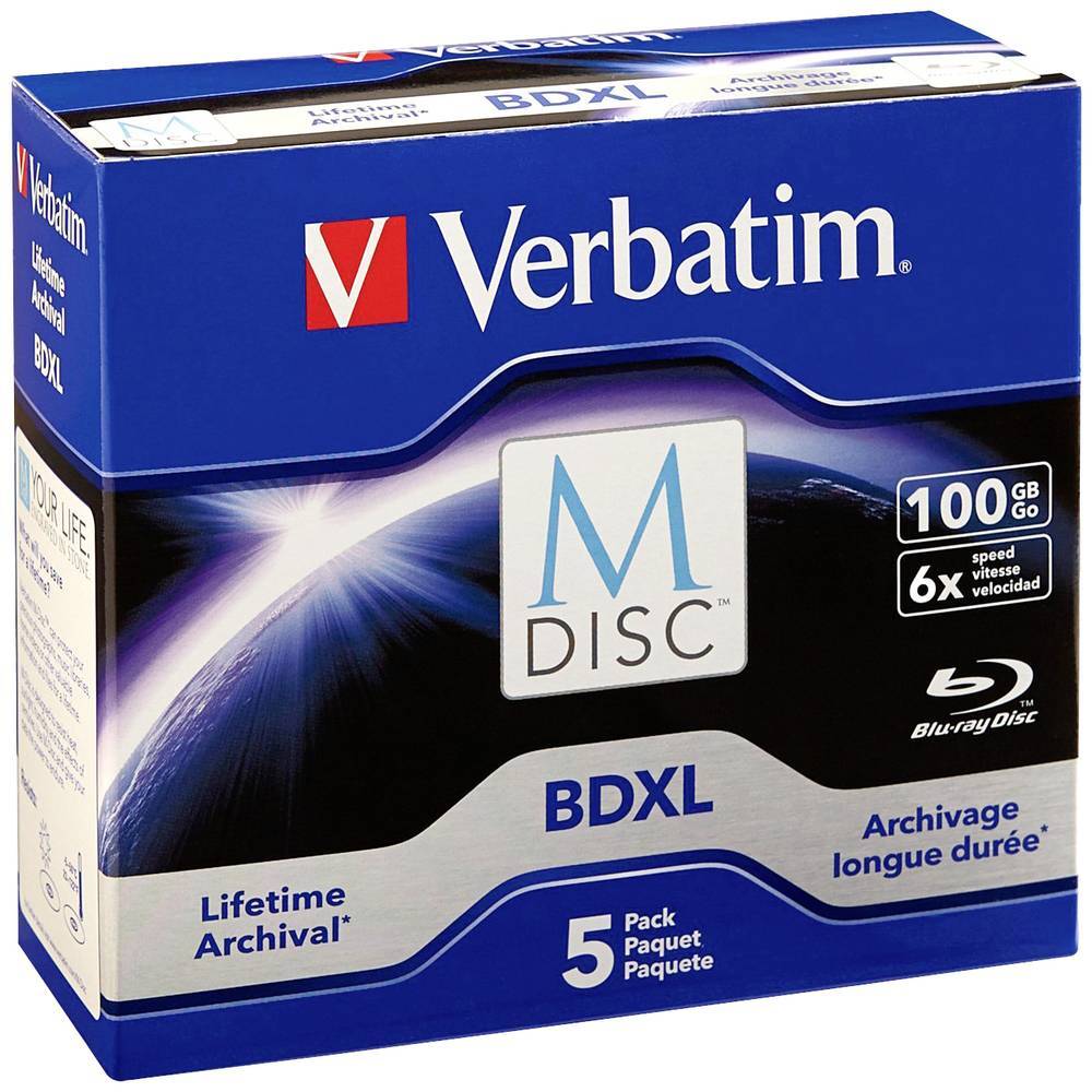 Verbatim 98913 M-DISC Blu-ray XL vergine 100 GB 5 pz. Jewel case