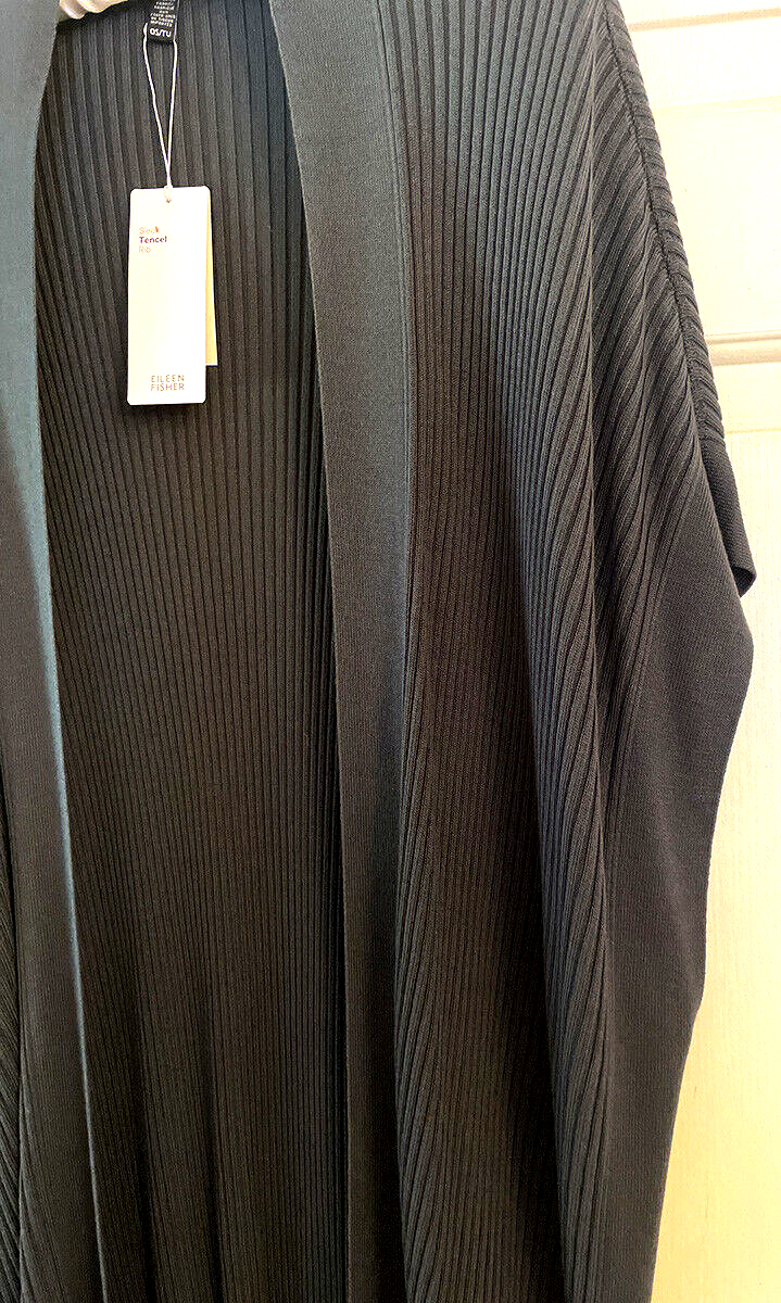 Eileen Fisher NWT Long Gray Open Front Side Slit Tencel Eileen Fisher NWT Long Gray Open Front Side Slit Tencel