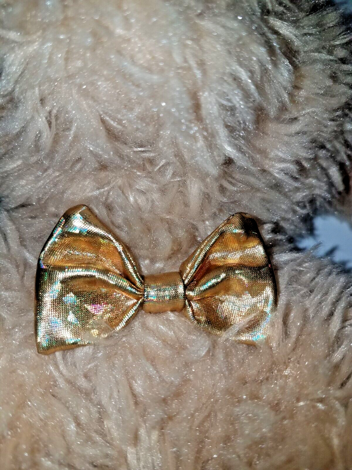 F-A-O Schwarz Golden Retreiver Yellow Lab Plush w/ Gold Bow Tie 11” Tall Dog