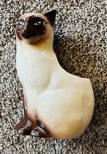 Vintage Retro Siamese Cat Planter Blue Eyes C...
