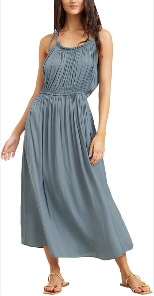NEW MODERN CITIZEN AILEEN TIE SHOULDER RUCHED MAXI MIDI DRESS SIZE SMALL
