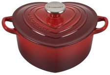 Le Creuset Cast Iron Enamel Pot, Cocotte d'Amour, Cherry Red. Suitable for gas