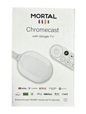 Mortal Chromecast mit Google TV und HD-Sprachfernbedienung u. USB Anschluss Weiß
