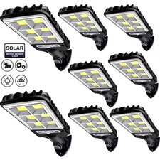8PCS Outdoor Solar Wall Light LED Motion Sensor Bright Flood Street Lamp 3-Modes