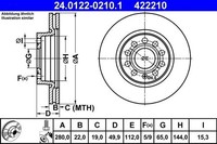 2 X Bremsscheibe ATE 24.0122-0210.1 FüR VW Golf V Golf VI