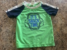 Boys 18 Months Swim Rash Guard Swimming Shirt Green Shark Oshkosh Bgosh