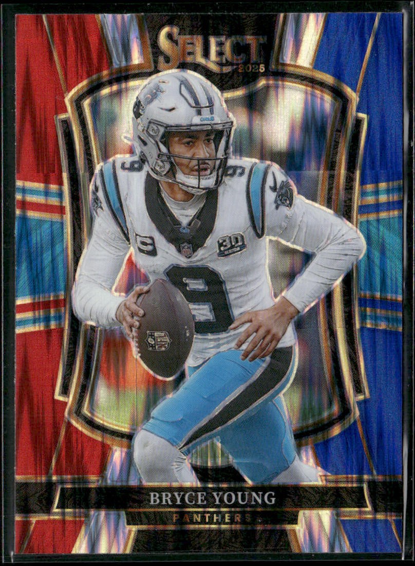 2025 Select #145 Bryce Young Premier Level Red and Blue Prizm Shock