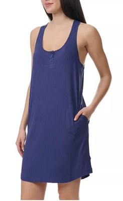 Splendid Women's Sleeveless Racerback Tank Nightgown - Dark Blue Small