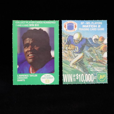#ad 1990 Lawrence Taylor New York Giants BP Match 2 Game Ad Back #8 $8.95