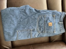 Carhartt Men's Original Dungaree Fit Blue Denim Jeans Straight Leg Cotton