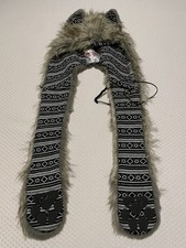 Authentic SpiritHoods Silver Coyote Faux Fur Spirit Hood SAMPLE With HB3