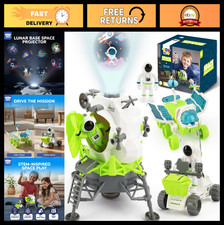 Lunar Space Rocket Ship Toy Set for Kids 3-8, Astronaut Figures Adventure Play