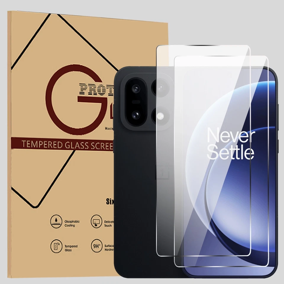 Протектор экрана Oneplus 12/12R/13/13R закаленное стекло 9H защита от царапин упаковка 2 шт. - Изображение 2 из 3