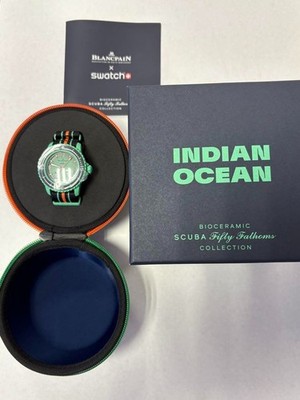 BLANCPAIN x SWATCH BIOCERAMIC SCUBA Fifty Fathoms INDIAN OCEAN SO35I100 mit Box