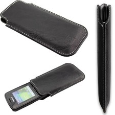 caseroxx Business-Line Etui für Nokia C1-00 / C1-01 / C1-02 in schwarz aus Kunst