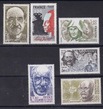 timbre France 1981 N°2148 a N°2153 : personnages célèbres neuf**