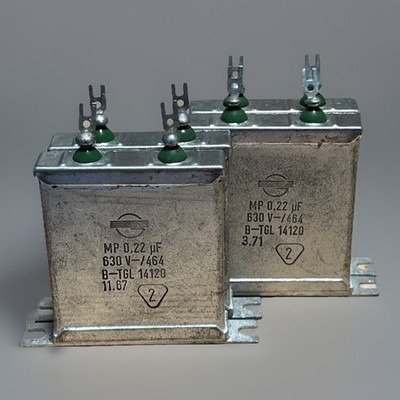 4x RFT Germany MP Capacitors 0.22uF 630V NOS - Closely 2 Matched Pairs Tube Amp