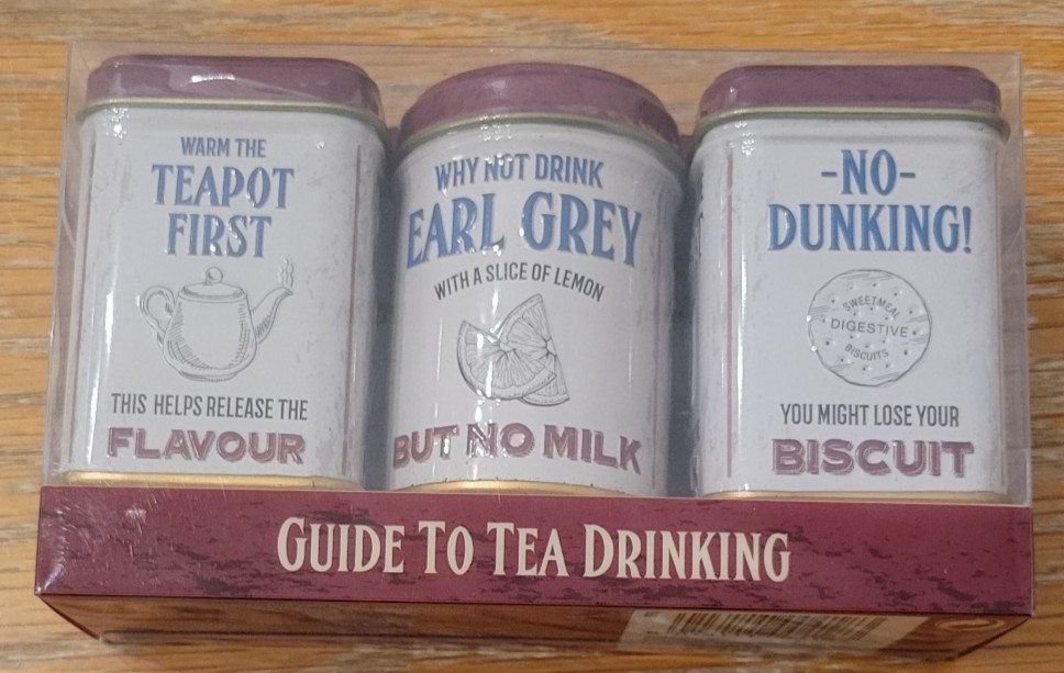 New English Teas Guide to Tea Drinking 3 pk Mini Tins