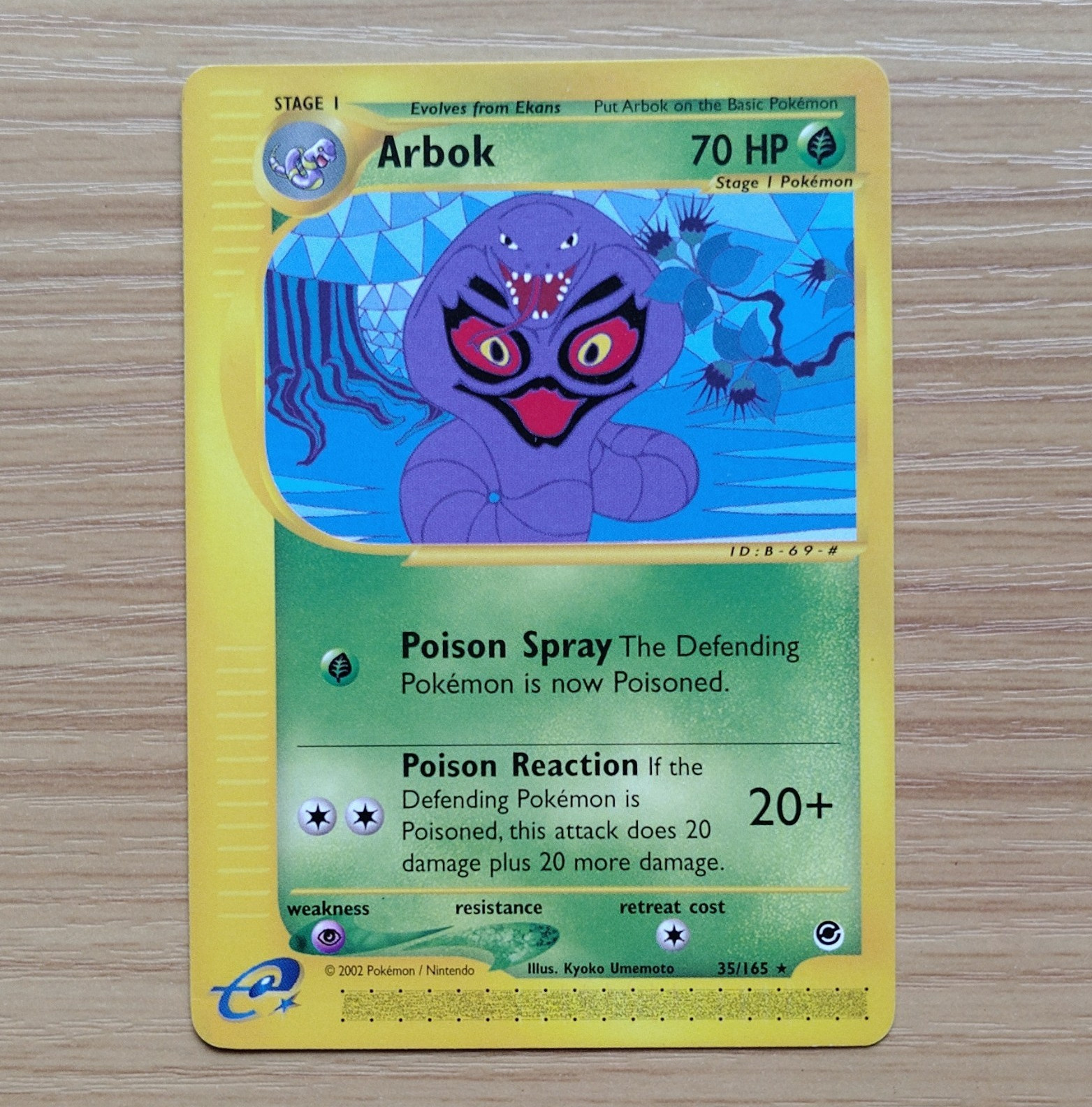 Pokemon Arbok 35/165 Expedition Base Set Rare Regular Trading Card LP
