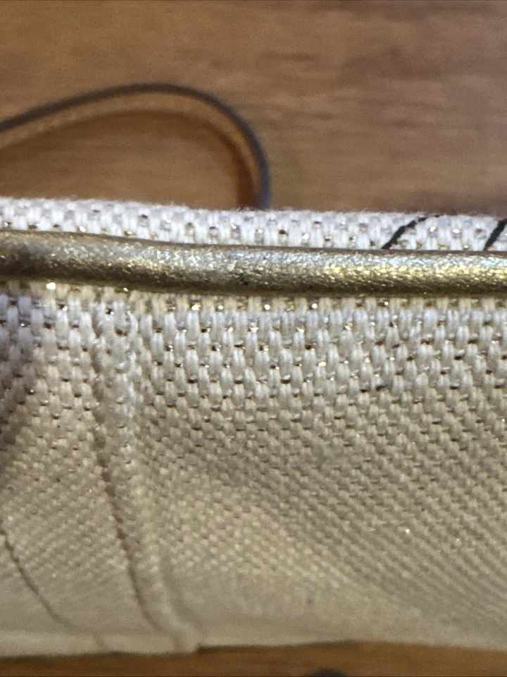 Bolso sin asas Coach años 2000 cuero tatuaje floral lona forro rosa dorado Tr Foto 4 de 4