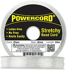 Powercord Elastic Clear 0.8Mm. 0.0314 Inch 25-Meter Spool.