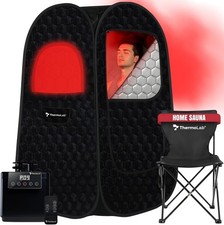 Improved 2.0 ThermoLab ® 2025 Steam Sauna for Home Use – 2.6L Steamer & 1000W He