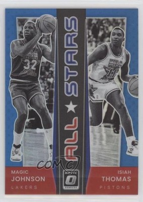 2021 Donruss Optic All-Stars Blue Prizm 11/49 Magic Johnson Isiah Thomas HOF s7f