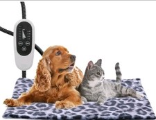 Pet Heating Pad, Heated Cat Dog Bed with Adjustable Heat  Timer 28"X 16'