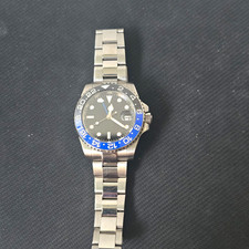 PARNIS 40mm Stainless Steel Date Watch Black ...