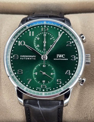 IWC Portugieser Chronograph IW371615 Green Dial 41mm COMPLETE SET