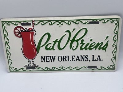 Pat O'Brien's New Orleans Louisiana Booster License Plate Restaurant