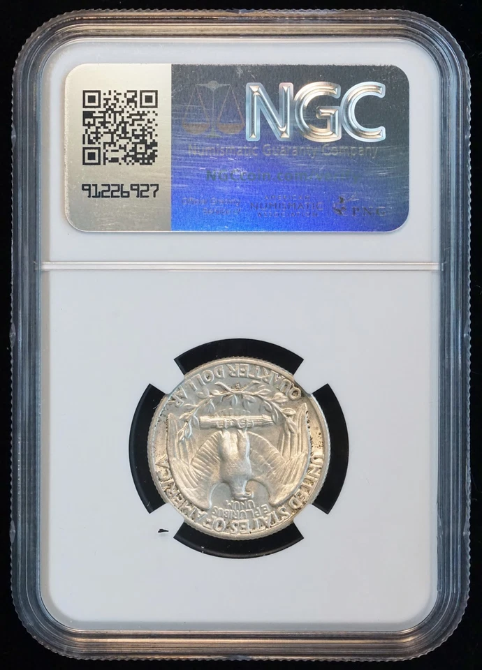 1935 S 25C US Washington Silver Quarter Coin (NGC MS 62 MS62) - Image 2 of 4
