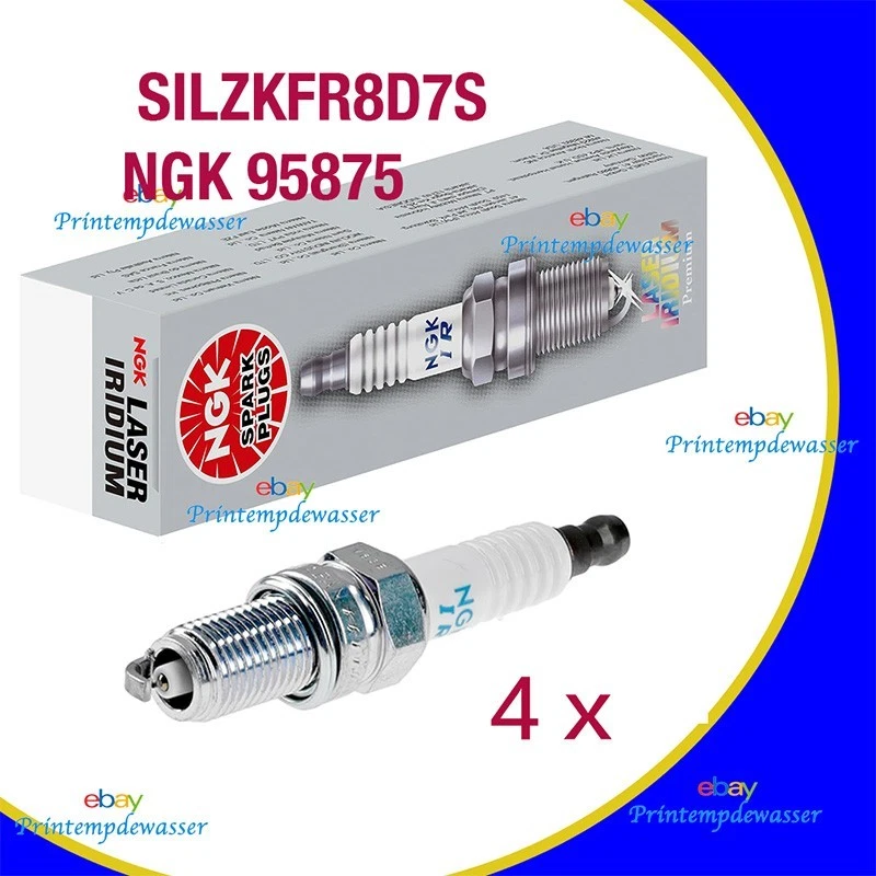 4 x Bujías SILZKFR8D7S NGK 95875 para Mercedes-Benz C43 E450 GLC43 S450 Foto 2 de 4
