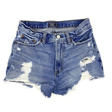 Abercrombie Fitch 26/2 Annie High Rise Jean Shorts Distressed
