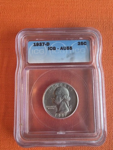 1937-D Washington Quarter ICG AU55 25C Silver Coin