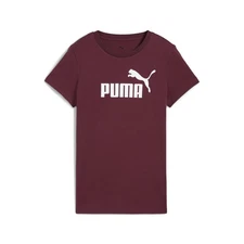 PUMA Essentials Logo Crew Neck Short Sleeve T-Shirt Womens Red Casual Tops 68887
