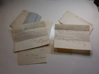 10 Antique Civil War Era Documents Mystic River Connecticut Lot VTG Ephemera
