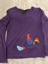 1990s Anna Sui Vintage NYC ANTIQUE BOUTIQUE Size Med Purple With Felt Appliqu 
