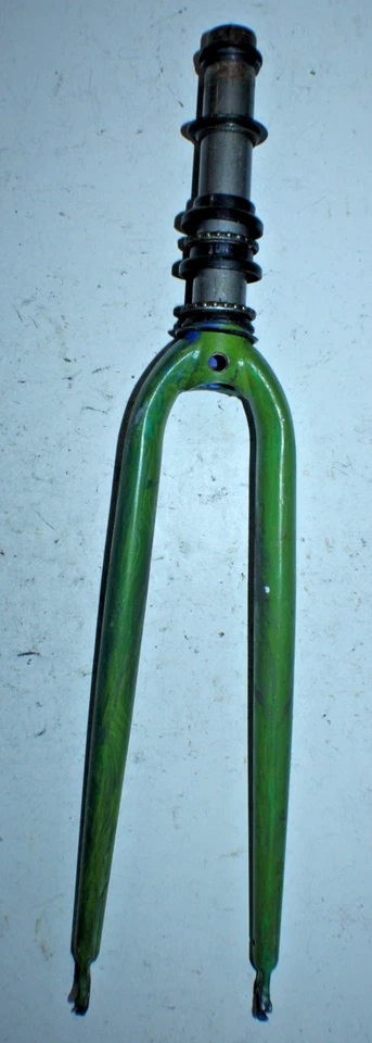 Road Bike Fork 700c 1 1/8" Threadless 170mm Steel Headset Green Fast USA Shipper - Image 2 of 4