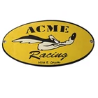 Vintage Acme Racing Porcelain Sign - Road Runner Wile E. Coyote Gas Pump Sign