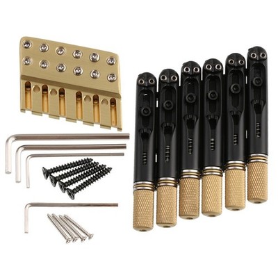 Fanned Frets 6 String Headless Guitar Bridge & String Lock Set *lj